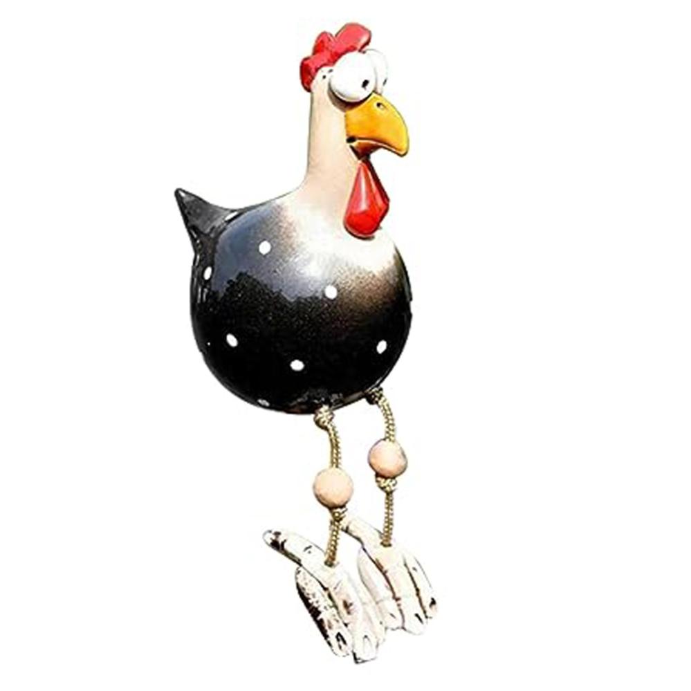Estatua de decoración de valla de pollo, estatua de gallina de jardín al aire libre, estatua de adorno de animales de jardín al aire libre