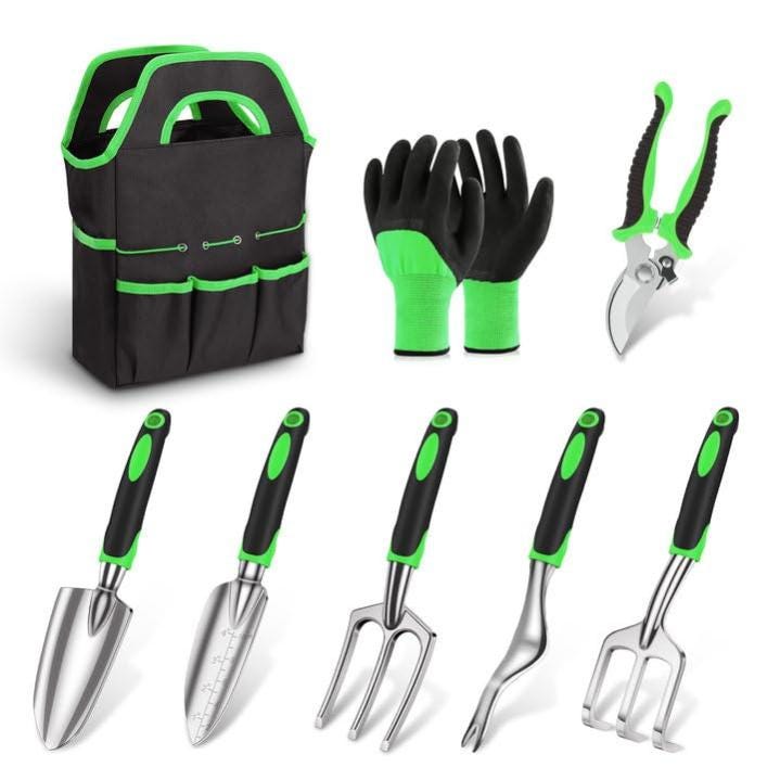 Set Giardinaggio 9 Pezzi Con Borsa - Attrezzi Con Impugnatura Ergonomica - Foto 10
