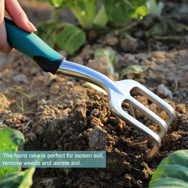 Ensemble d'outils de jardin, 3 pièces d'outils à main de jardinage robustes  en fonte d'aluminium avec poignée ergonomique antidérapante