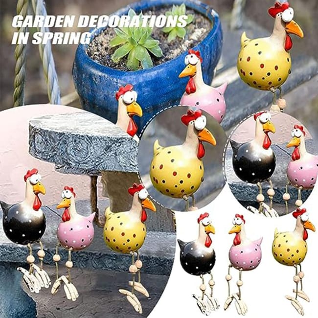 ZAHD 4 Pezzi Spina Da Giardino Per Pollo Pollo Figura Di Animale