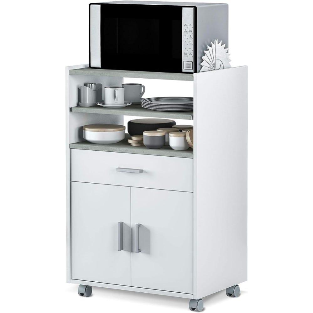 Carrello Da Cucina GIANTEX Con Cassetto E Ante - Mobile Dispensa Con Ruote, 73x50x90 Cm, 3 Colori - Foto 7