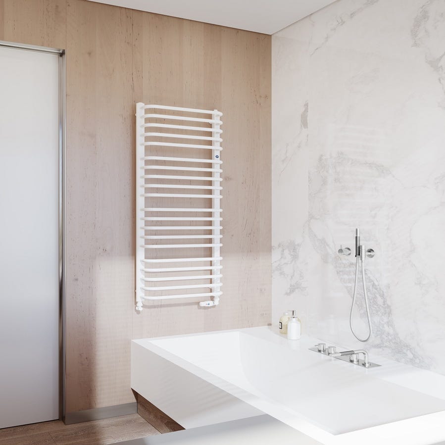 Sèche-serviettes Rideau électrique Blanc cm 72 x 40 avec thermostat