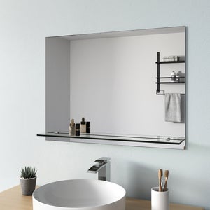 EMKE Hollywood miroir de courtoisie avec lumière, 47.5x36.4cm blanc, miroir  de coiffeuse pivotant à 360°, avec 3 lumières dimmables