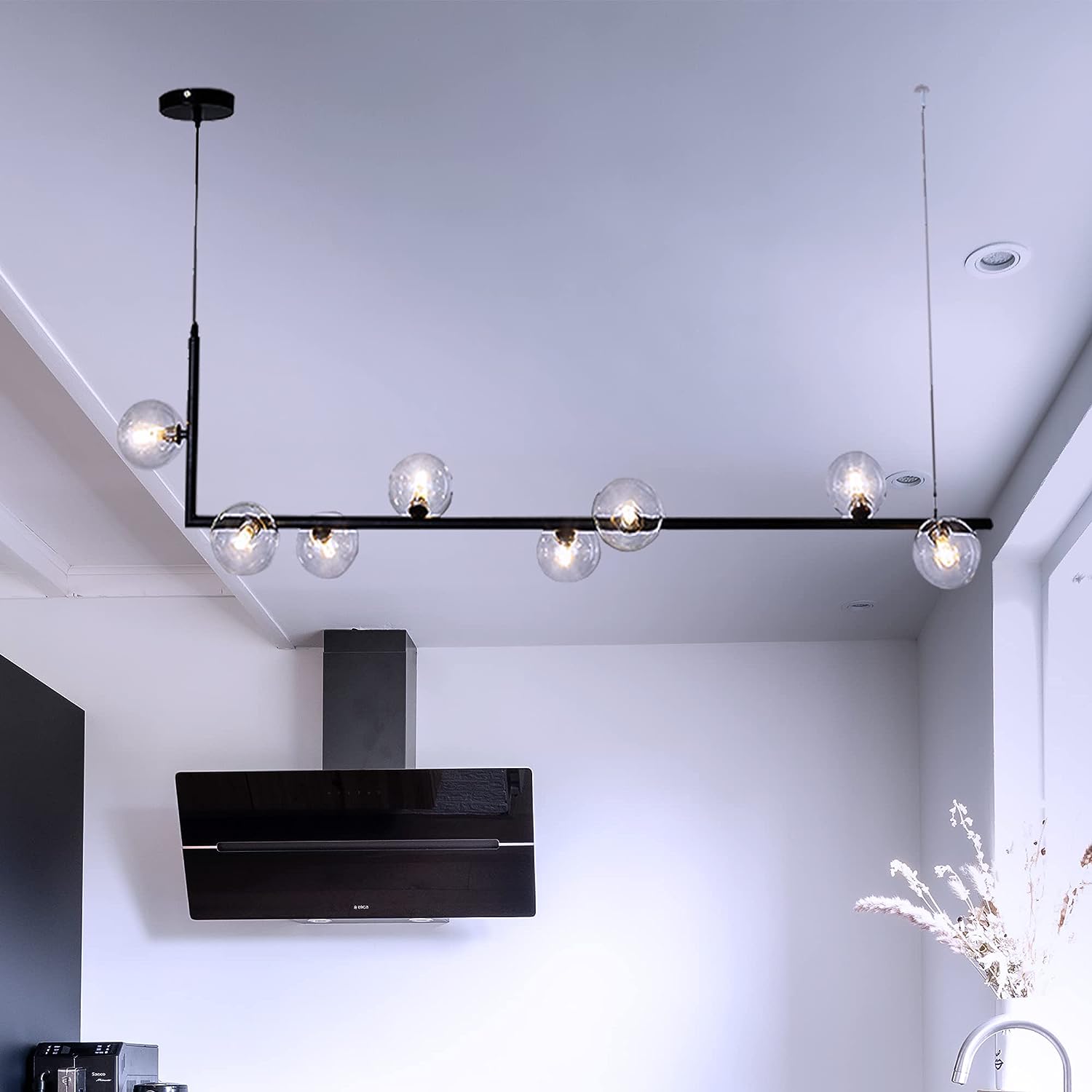 Lampadario a sospensione soffitto sospeso LED 21W moderno Nero soggiorno  cucina