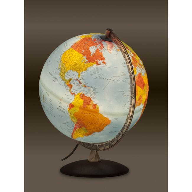 Globe Terrestre Lumineux Led 30cm, Rose - Tecnodidattica