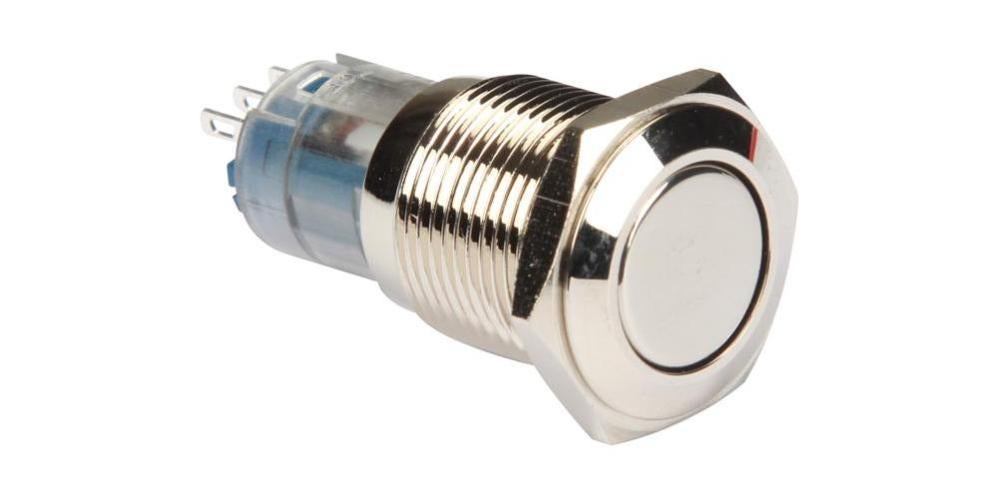 Switches ROUND METAL PUSH BUTTON SPDT 1NO 1NC | Leroy Merlin