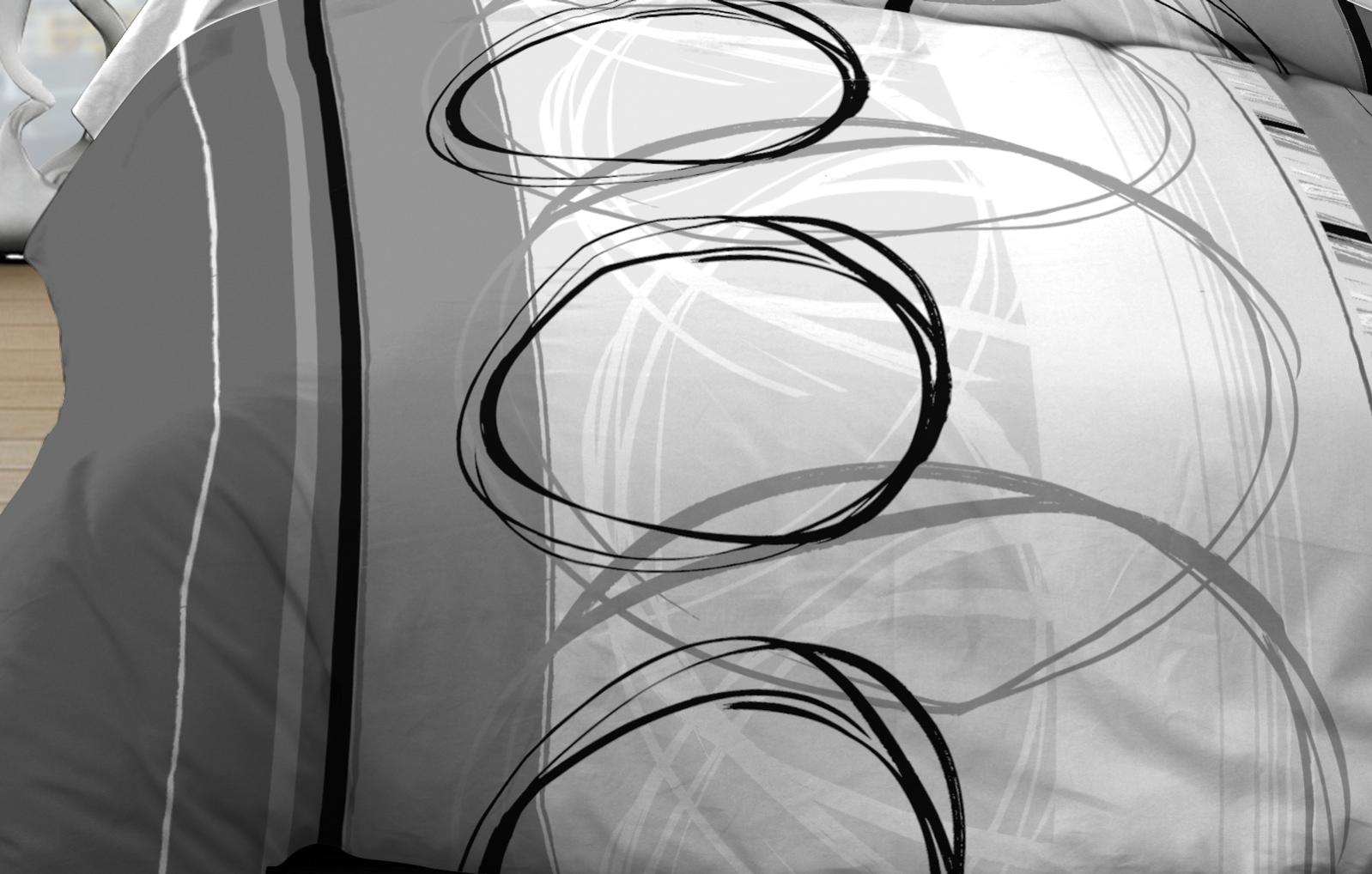 Parure Drap plat + drap-housse 160x200 + 2 T - Pur coton 57 fils - Roue Libre gris - 2