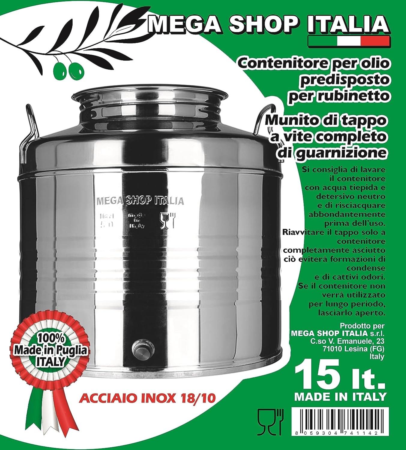 Bidone Acciaio Inox 50L Per Olio E Vino | Con Rubinetto E Imbuto | Made In Italy | Pinto Ferramenta - Foto 4