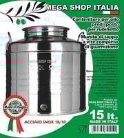 Bidone Acciaio Inox 50L Per Olio E Vino | Con Rubinetto E Imbuto | Made In Italy | Pinto Ferramenta - Foto 4