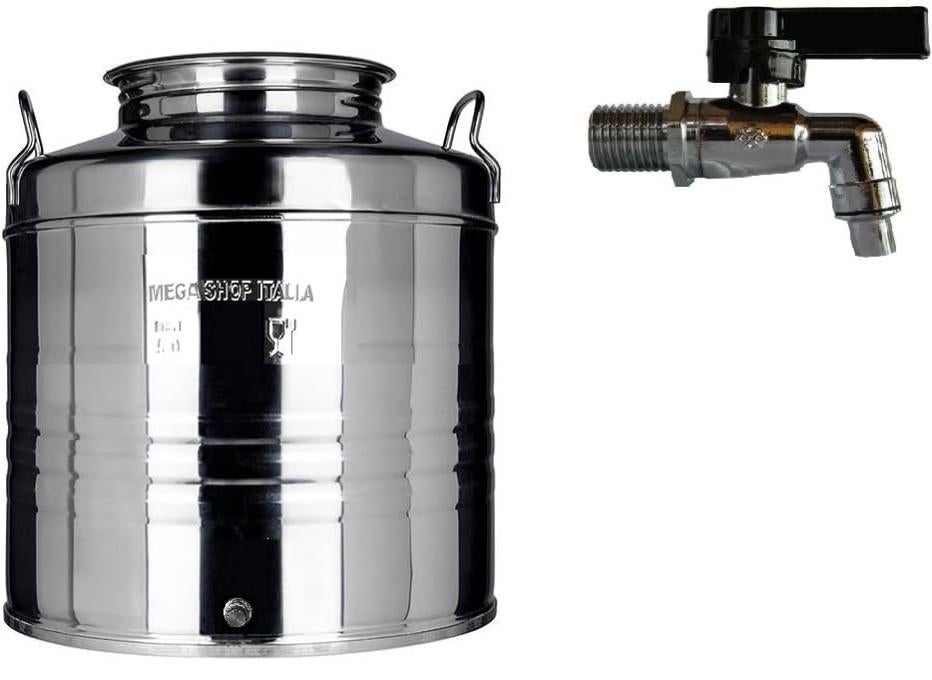 Bidone Contenitore Fusto Olio Olivari 50lt In Acciaio Inox Made In - Foto 4
