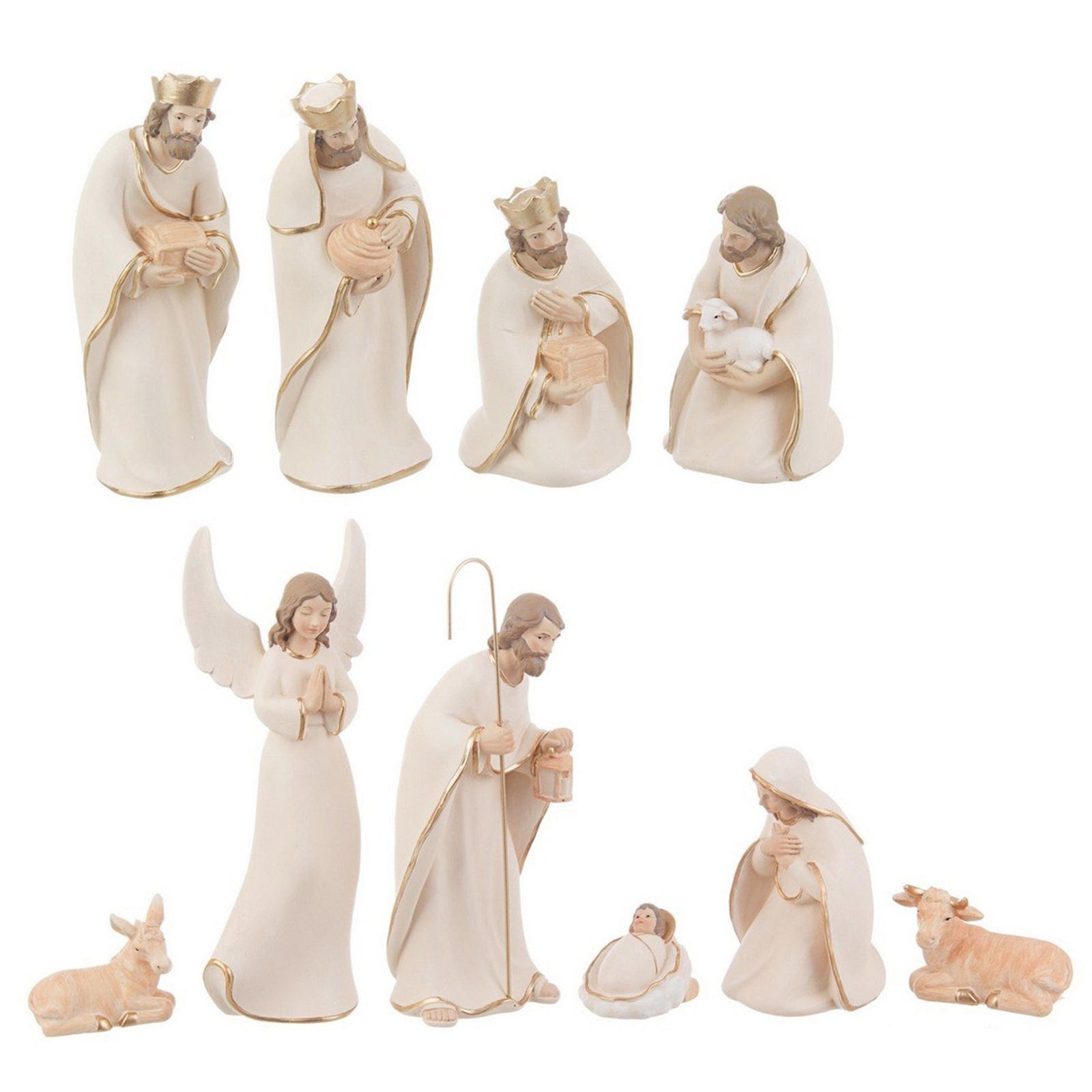 Statuine grandi natività Celestial per presepe natalizio in poliresina  bianco 10 figure / Default Title