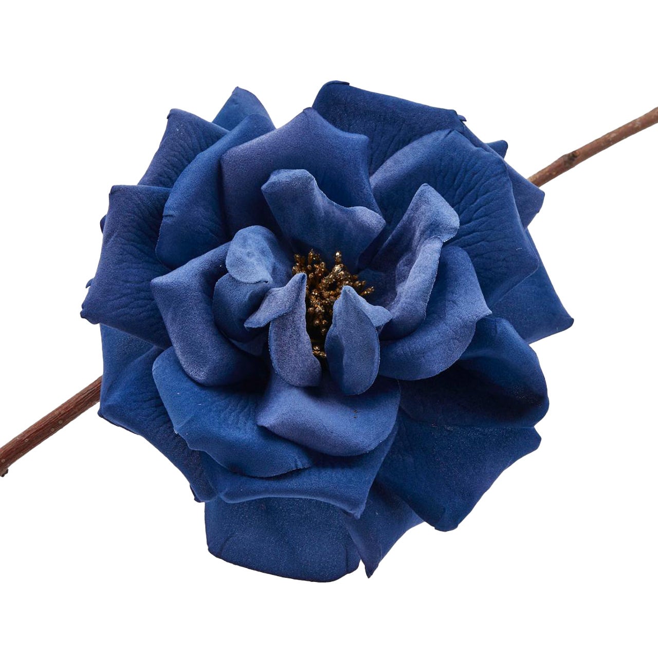 Rosa Blu in tessuto vellutato con clip decorazione per interno da 16 cm /  Default Title