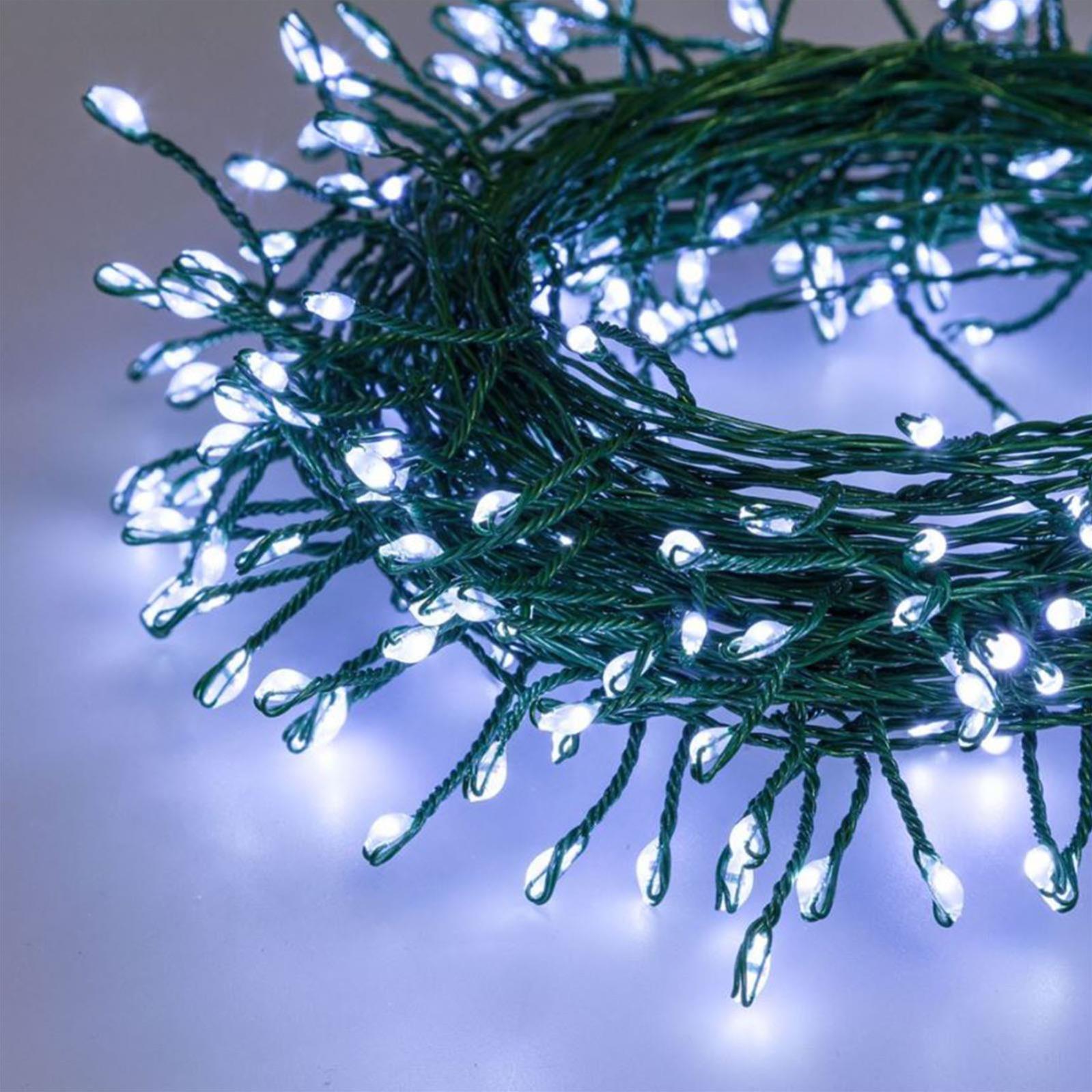 Luci Natale Catena Luminosa 100 LED 10 Metri Filo Verde Luce Verde Flesh Bianco Esterno Ip65 61984666 - Foto 9