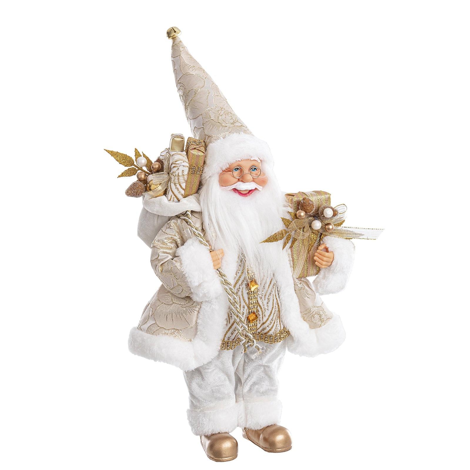Babbo Natale Gigante 60cm - Statua Decorativa Natalizia Con Bastone E Sacco, Ideale Per Vetrine E Regali