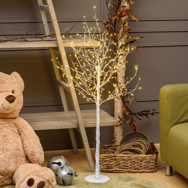 Albero luminoso Leccio decorazione natalizia a led luce calda con microled  / 120 cm