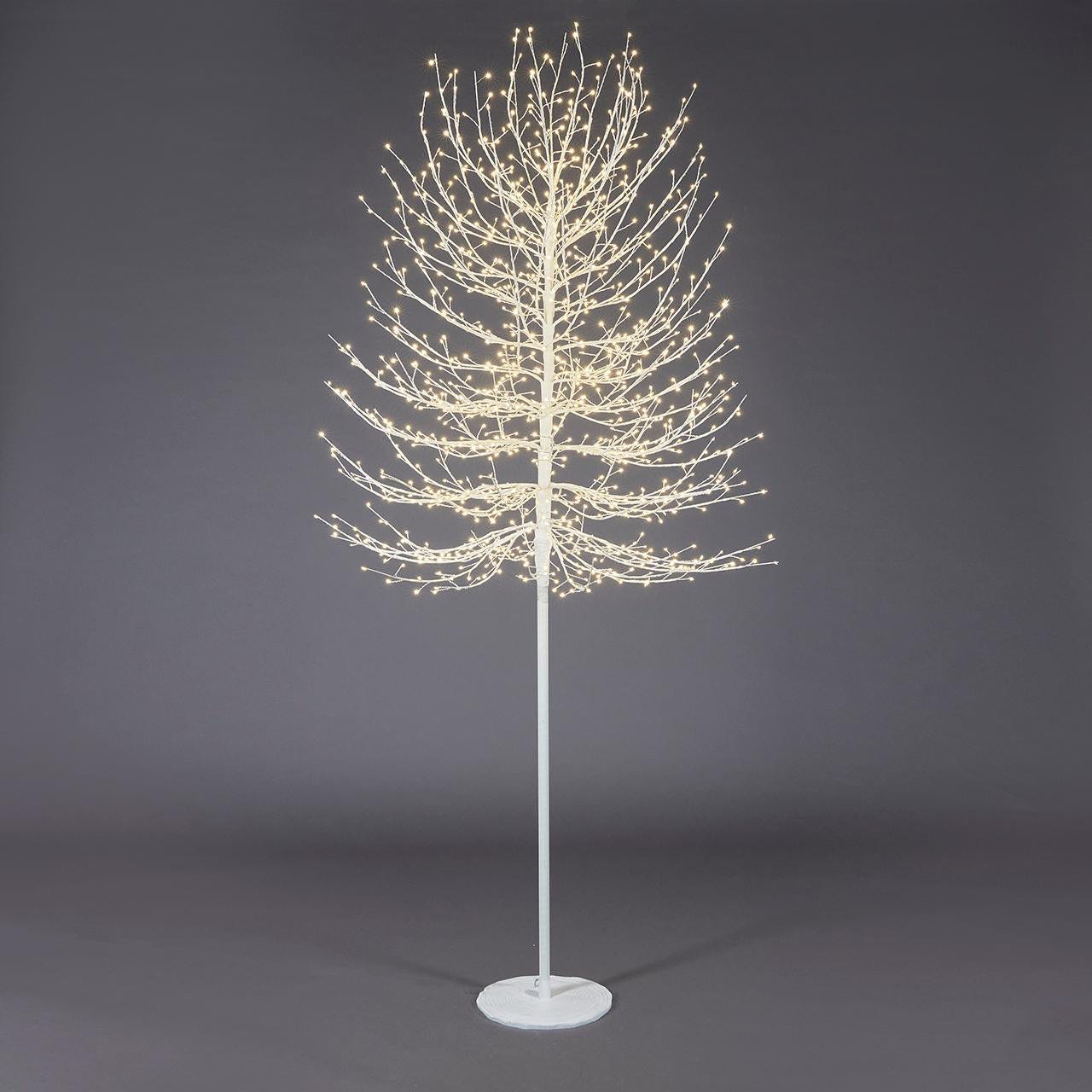 Albero luminoso Faggio tronco lungo rami a microled luce calda da interno  ed esterno / 210 cm / Bianco
