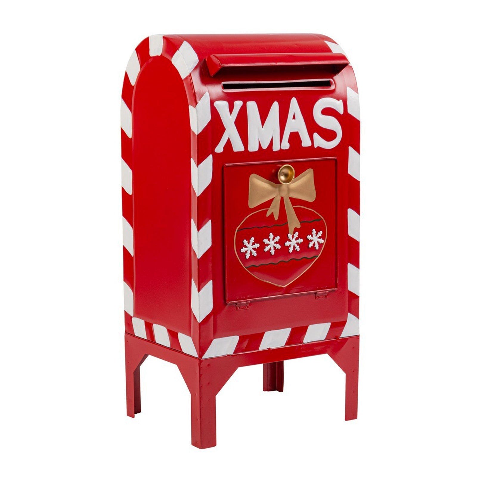 Cassetta postale porta lettere natalizio Elric in metallo per villaggio  di Natale / Porta lettere / Rosso-Bianco