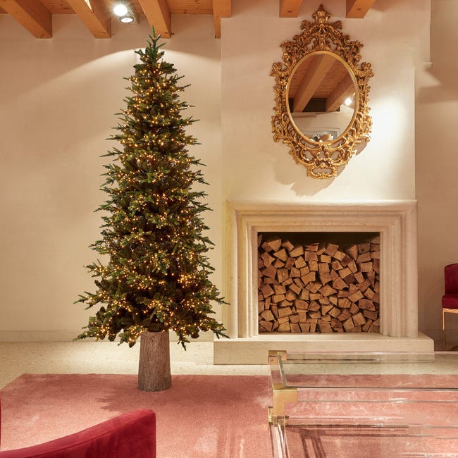 Albero di Natale Pino Luxury New con LED integrati, in PE Effetto Real  Touch / 210 cm