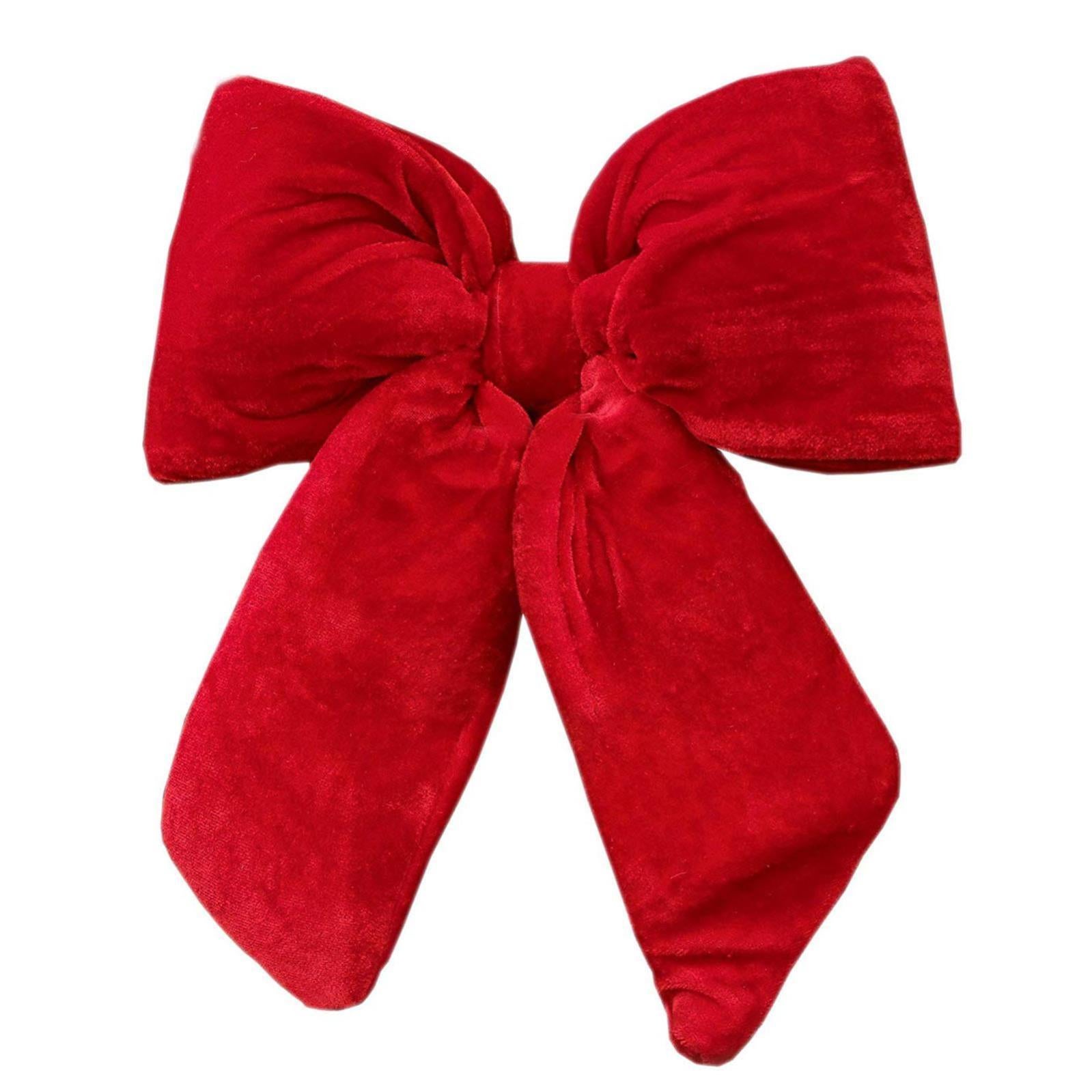 Fiocco Natalizio In Velluto Imbottito - Decorazione Shabby Chic Per Albero E Porta - Foto 4