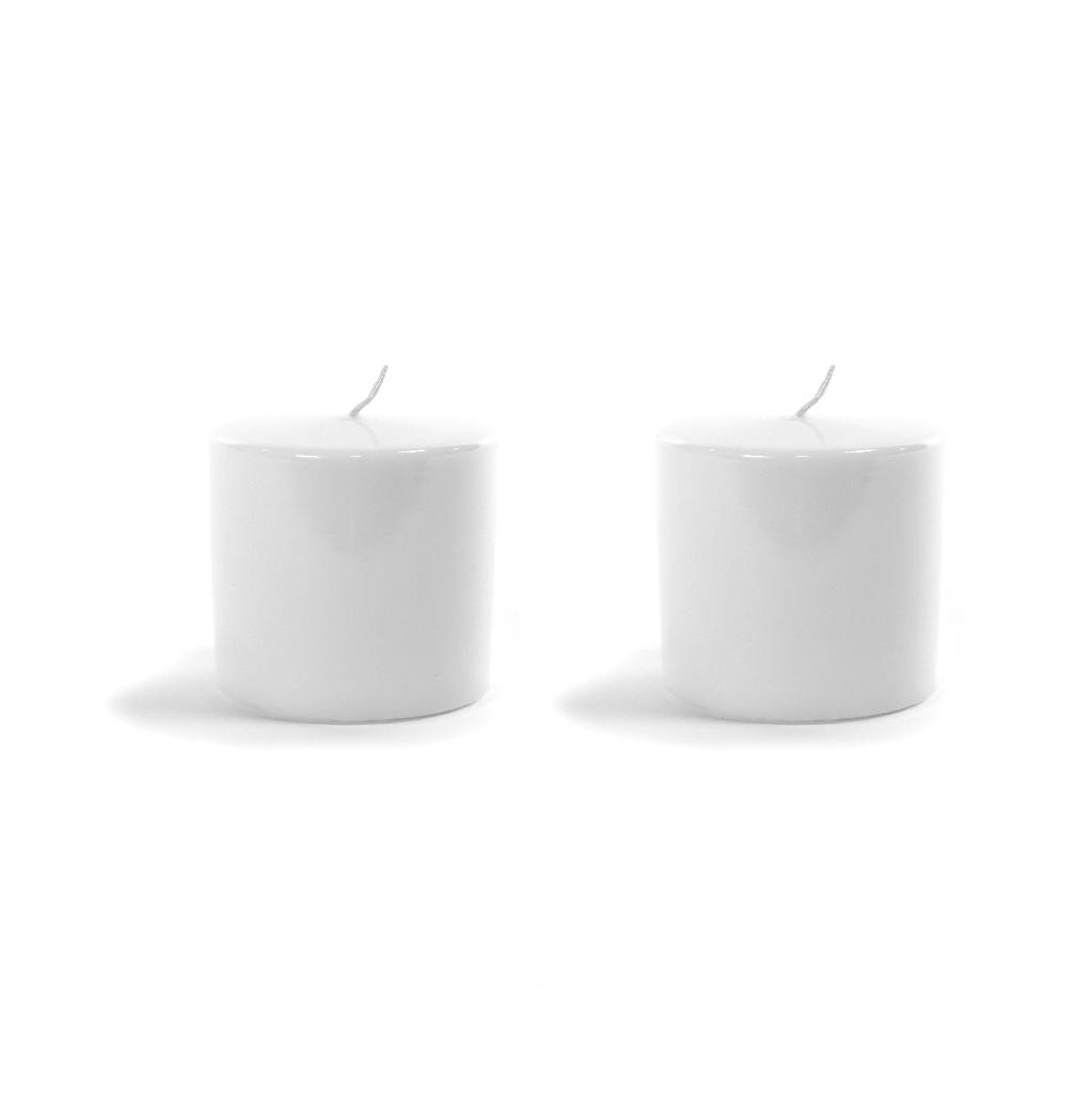 Set di 2 Candele decorative Pillar Lucid confezione con scatola bianca /  Ø 4 x 5 cm / Bianco