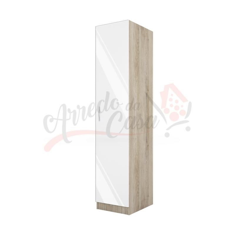 Colonna bagno sospesa altezza 140 cm rovere chiaro anta push-pull