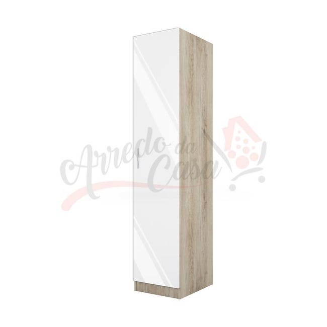 Colonna bagno sospesa altezza 140 cm rovere chiaro anta push-pull Colonna bagno sospesa altezza 140 cm rovere chiaro anta push-pull