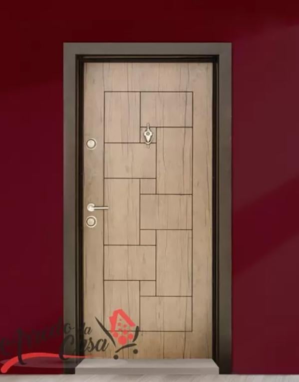 Porta Blindata Esterna Modello P13 - Apertura Interna Sinistra, Marrone Effetto Legno - Foto 4