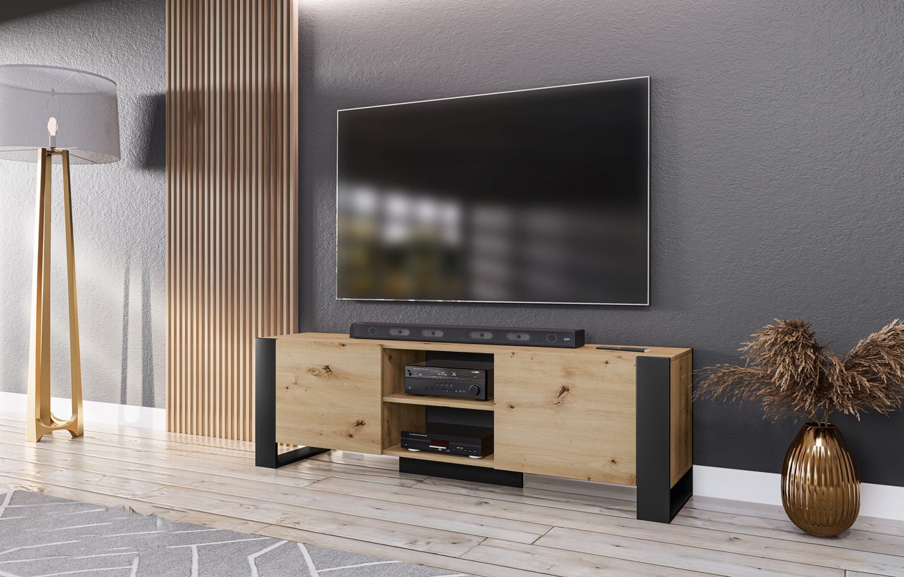 Mobile porta tv moderno rovere e grigio PTI6