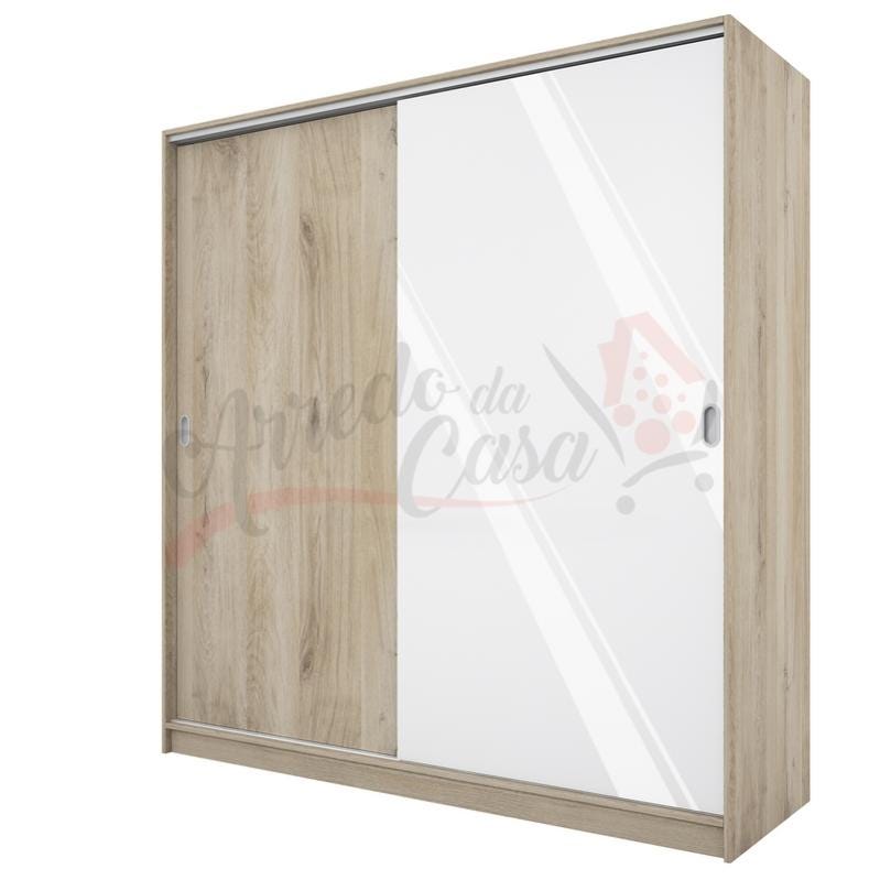 Armadio 2 ante scorrevoli con specchio bianco frassinato 90x212H Armadio 2 ante scorrevoli con specchio bianco frassinato 90x212H
