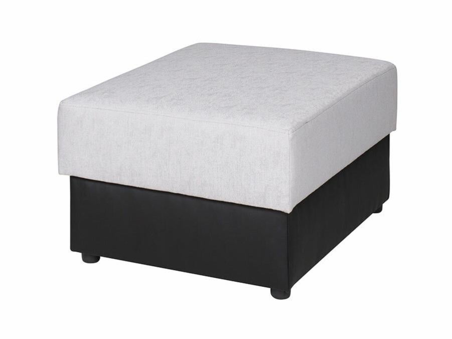Pouf rettangolare in Velluto a coste Grigio AMELIA