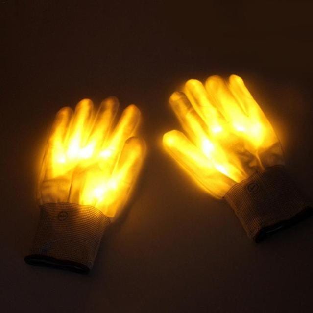 1 paire de gants LED, gants à lumière néon avec batterie, brille dans la  nuit, fournitures de costumes de Cosplay pour fête d'halloween et de noël