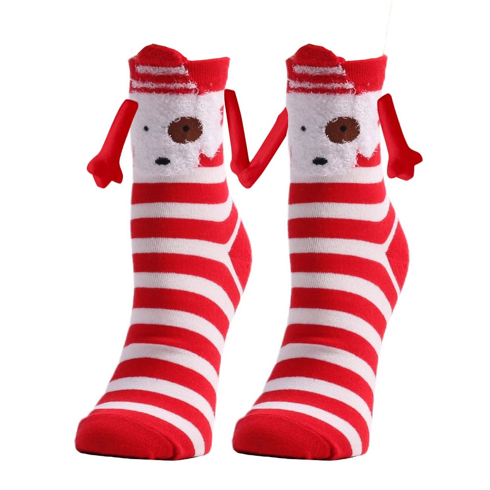 Chaussettes à ventouse magnétique créatives de Noël, chaussettes Parker en  coton, main dans la main, chaussettes