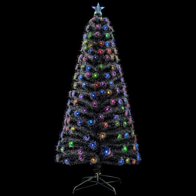 Piccolo albero di Natale in fibra ottica, albero artificiale mini da 56 cm per Natale, alimentato a batteria/USB, albero da tavolo con luci LED che Piccolo albero di Natale in fibra ottica, albero artificiale mini da 56 cm per Natale, alimentato a batteria/USB, albero da tavolo con luci LED che