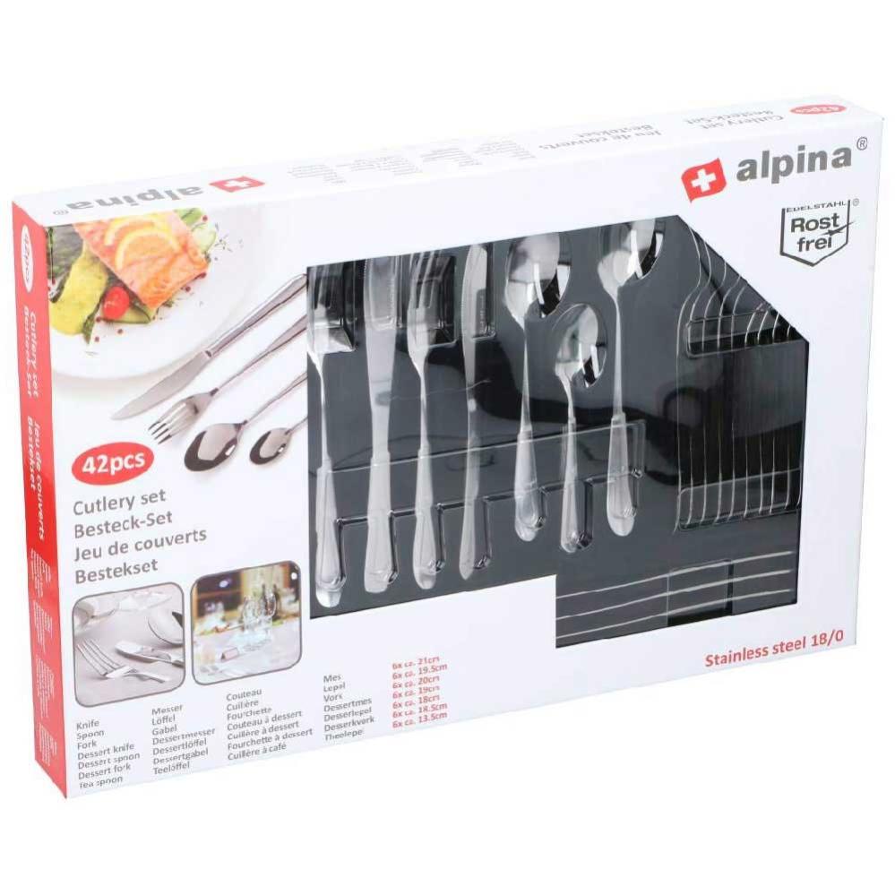 Alpina Set Coltelli Da Cucina 22 Pezzi In Acciaio Inox Con Ceppo In Legno E Forbici - Regalo Per La Casa