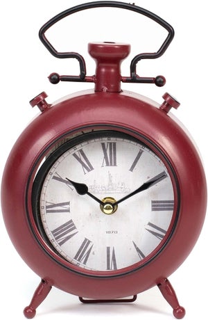 Reloj de mesa con alarma, rojo