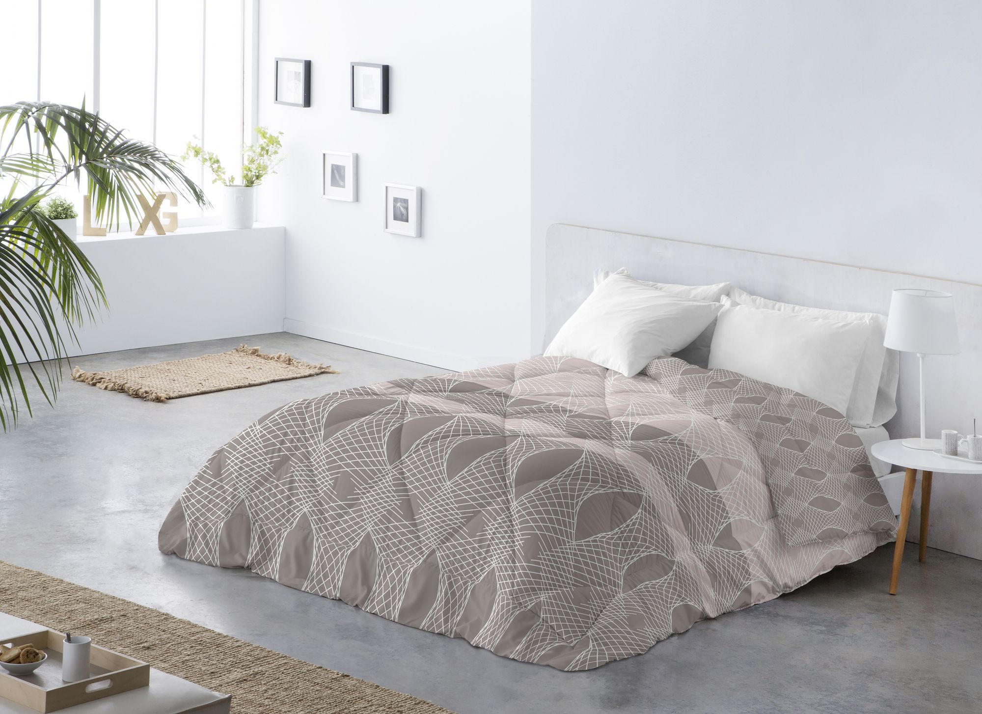 Edred n Estampado Reversible Daniela Beige 180X260 Cama de 90 cm