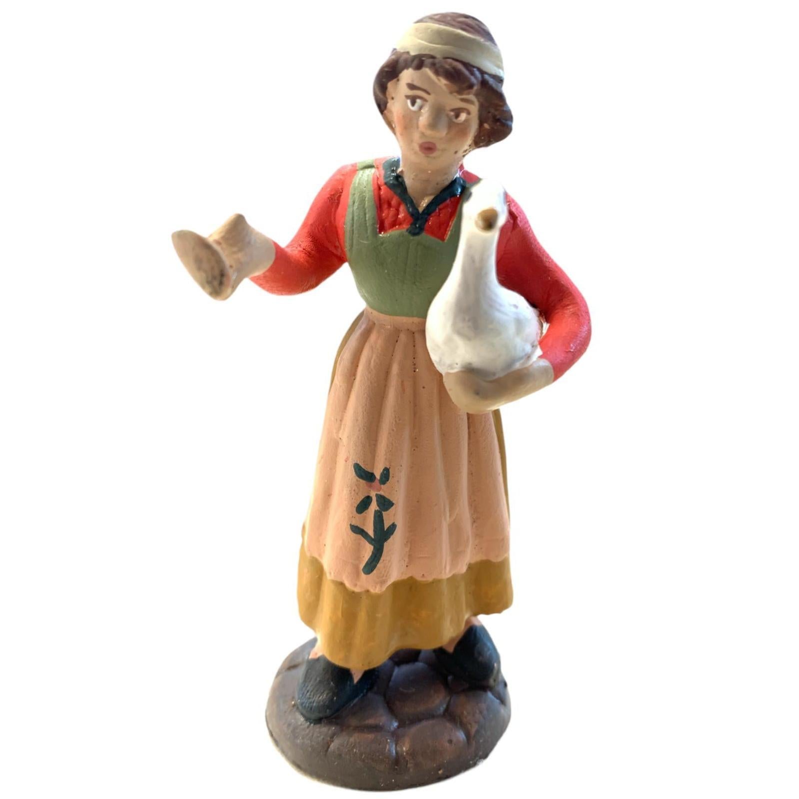 Boîte De 7 Figurines Tartarin En Afrique - Terre Cuite Peinte à La Main, Ancienne, France