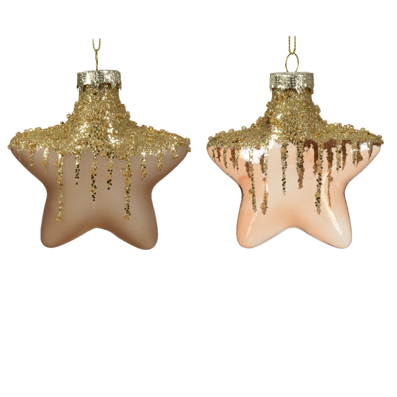Decorazioni In Vetro Per Albero Di Natale Palline a forma di stella in vetro per albero di natale marrone