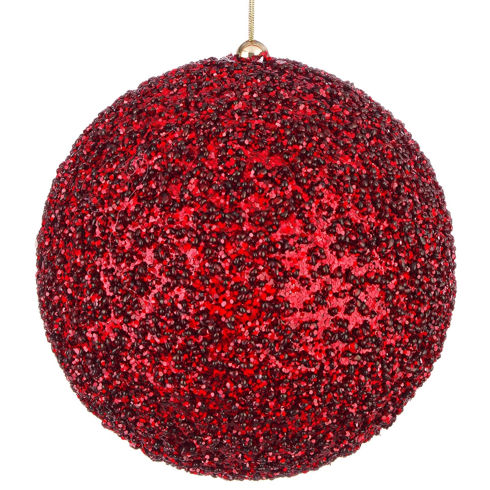 Palline per albero di Natale in polistirolo decorate color Christie Rosso /  1 sfera da 15 cm
