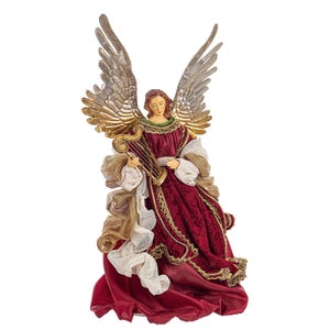 Set 2 angeli statuette in terracotta artigianali per presepe