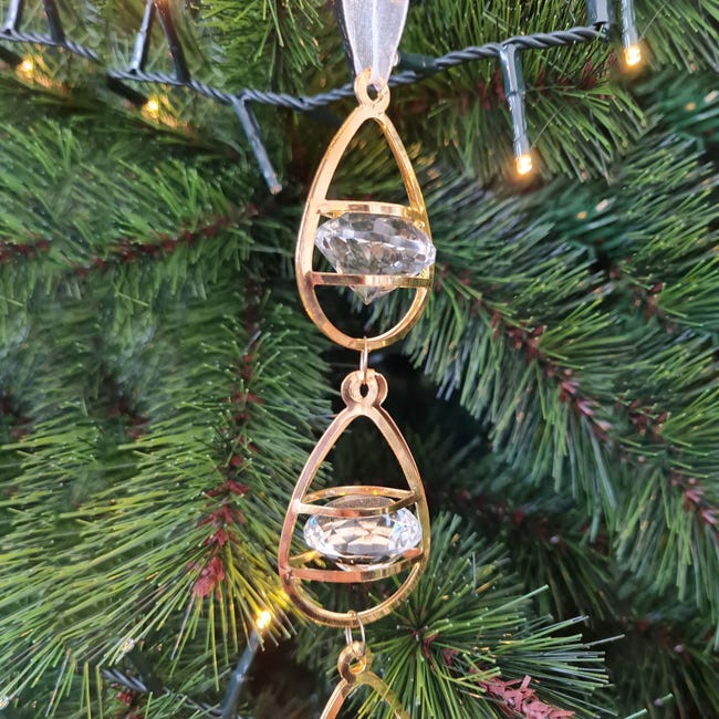 Palline per albero di Natale in polistirolo decorate color Champagne / 1  sfera da 20 cm