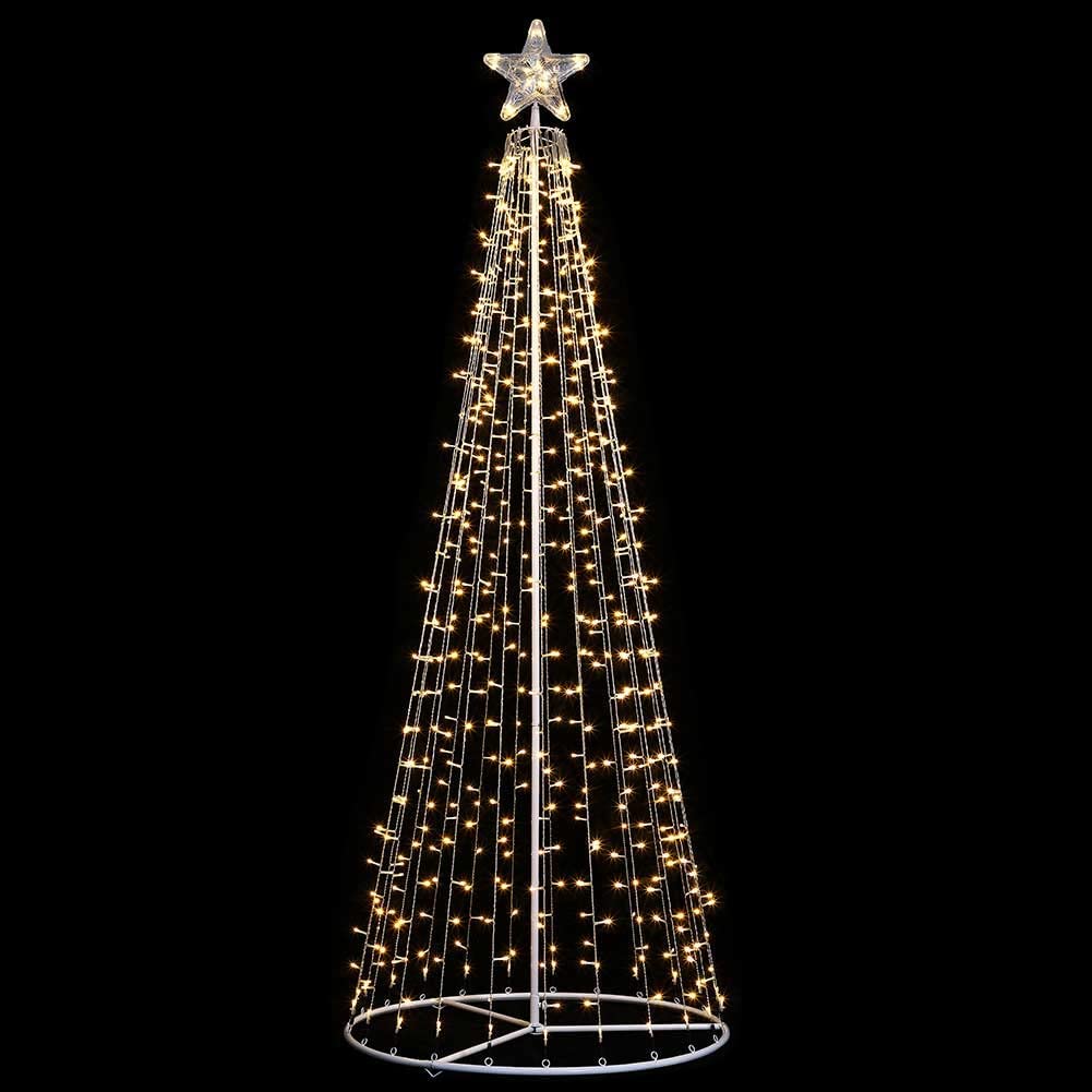 Sapin de Noël conique avec LED mobiles pour l'extérieur / Lumière