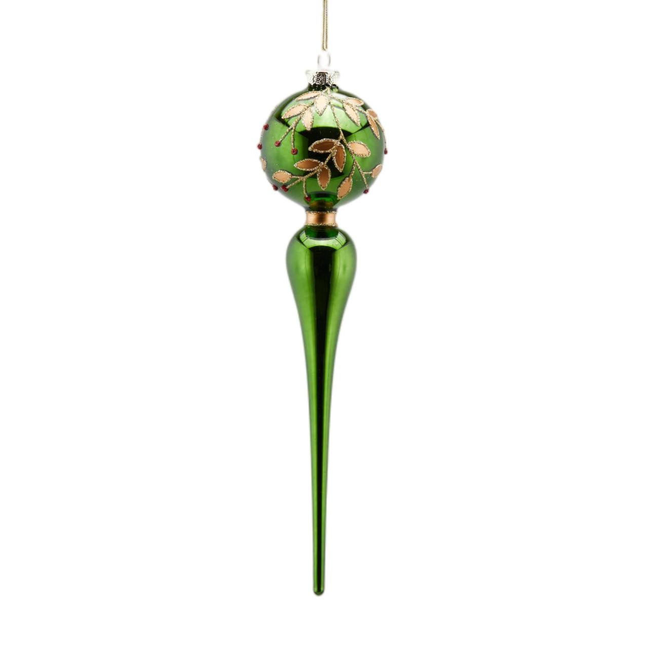 Punta Per Albero Di Natale In Vetro 26 Cm - Colore Viola/Lilla - Opaca O Lucida - Decorazione Classica