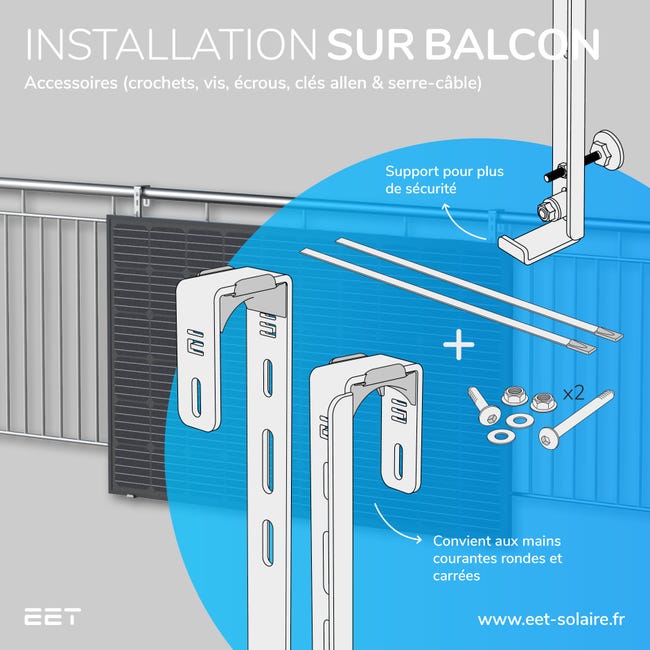 Kit Solar de Autoconsumo LIGHTMATE para balcón (370 o 740 W)