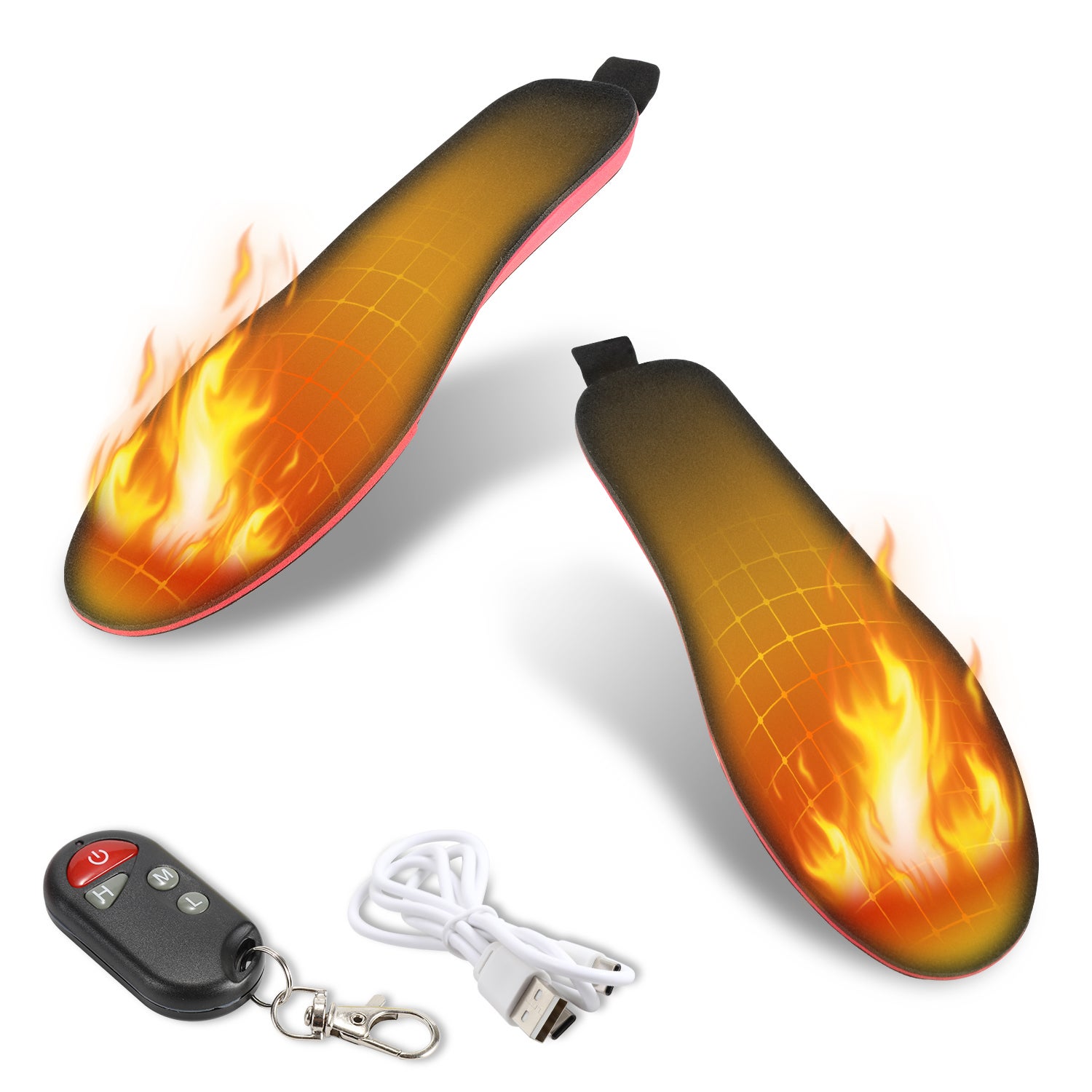 Semelles chauffantes pour bottes rechargeables - semelles chauffantes  électriques jusqu'à 65 °C + télécommande