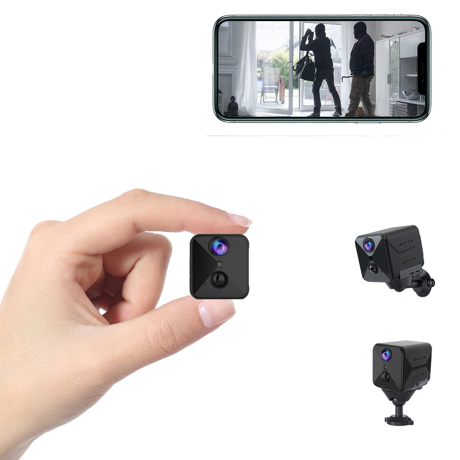 Caméra espion WiFi caméra cachée, mini caméra de sécurité 1080P, caméra de  surveillance avec enregistrement en temps réel, 100 jours de veille