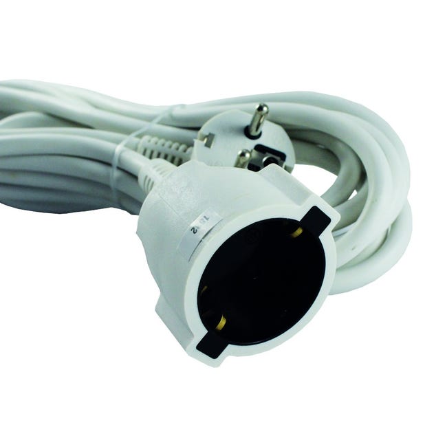 Prolongador de cable LEXMAN H05VV-F blanco 3x1,5 mm² 4m