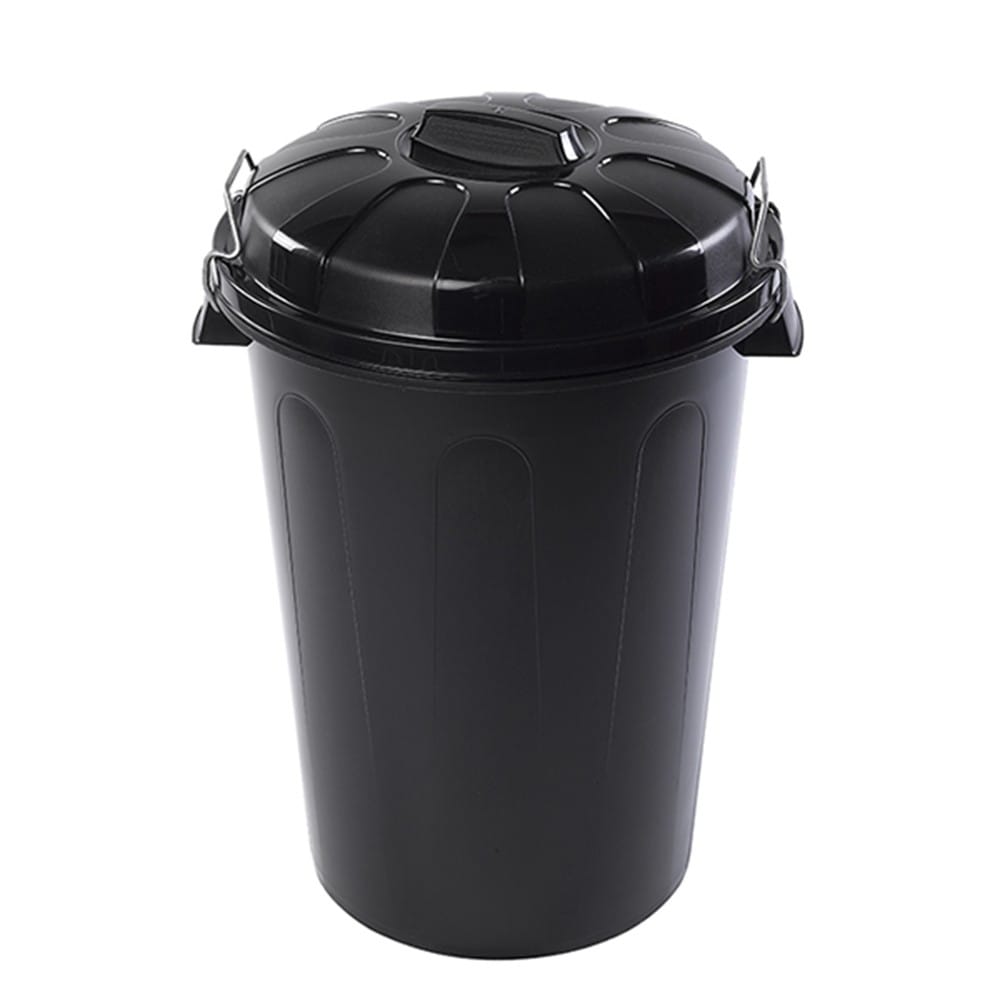 Cubo de basura con tapa 100 litros basurero negro asas de presi n