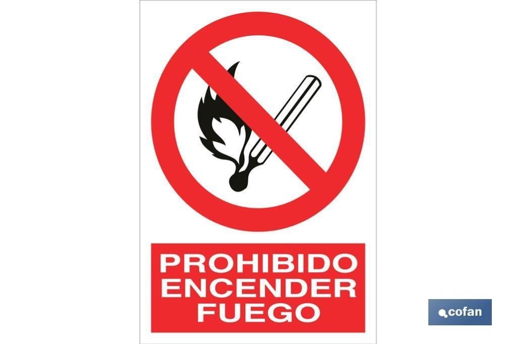 Cofan - Plimpo Señal Poliestireno 420X297Mm. Prohibido Encender Fuego En Oferta Señal Poliestireno 420X297Mm.