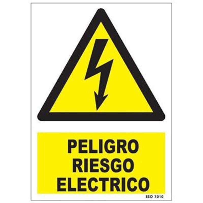 Cartel Adhesivo 7,5X5,,5 Cm Peligro Riesgo Electrico